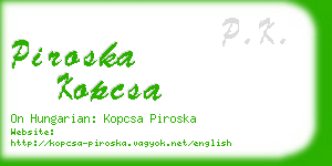 piroska kopcsa business card